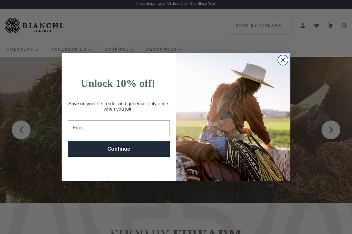 bianchileather.com homepage screenshot