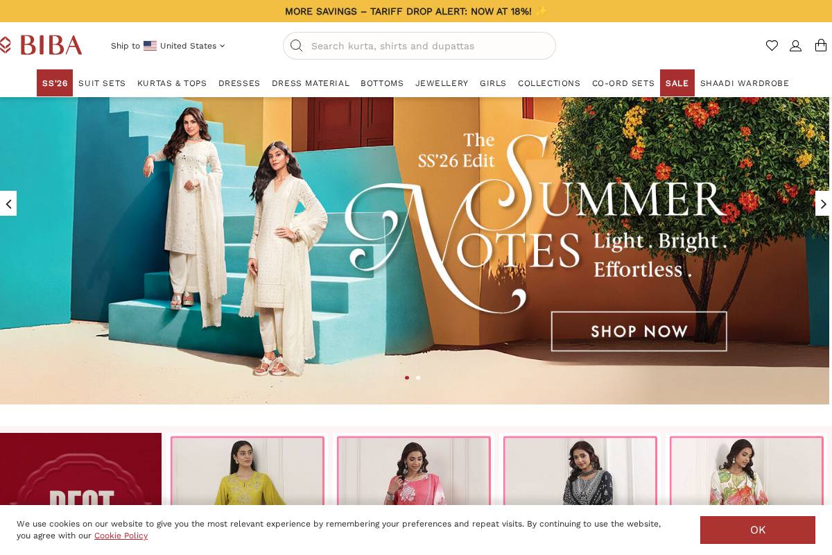 Biba Apparels Pvt homepage screenshot