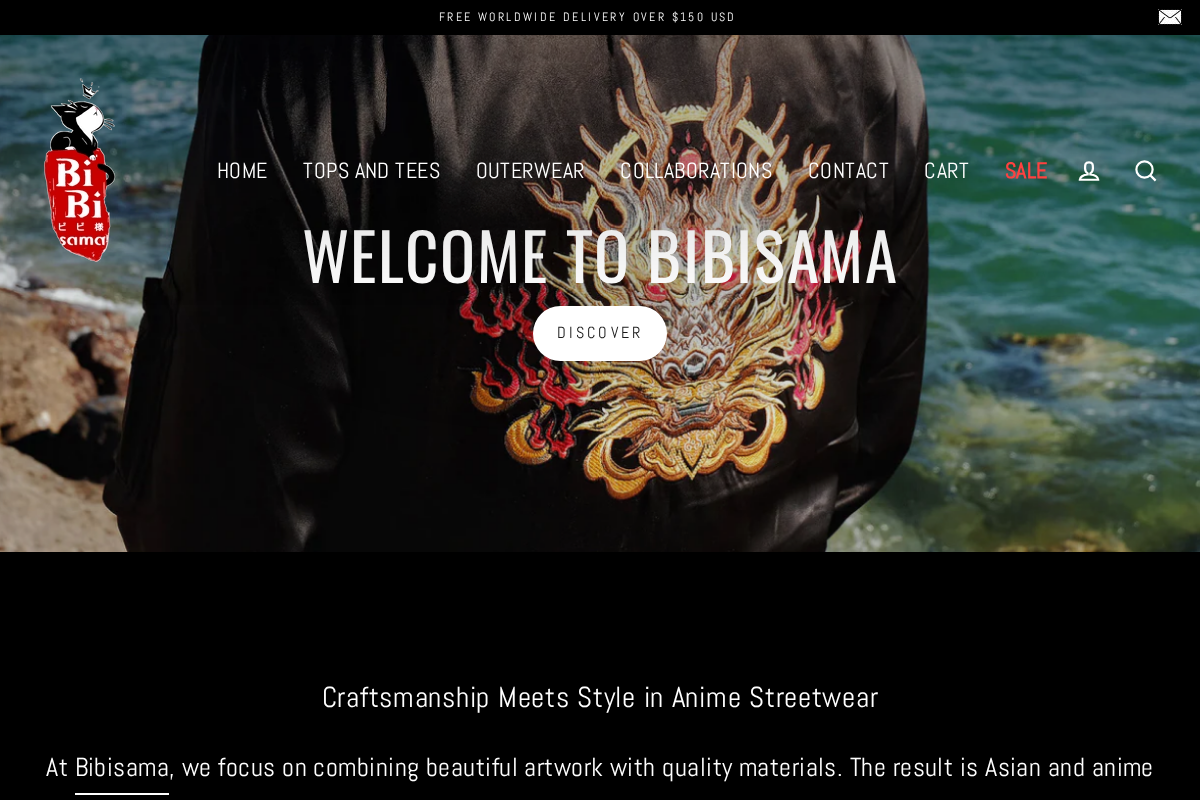 Bibisama Apparel homepage screenshot