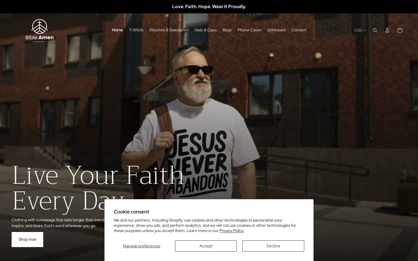 bibleamen.com homepage screenshot