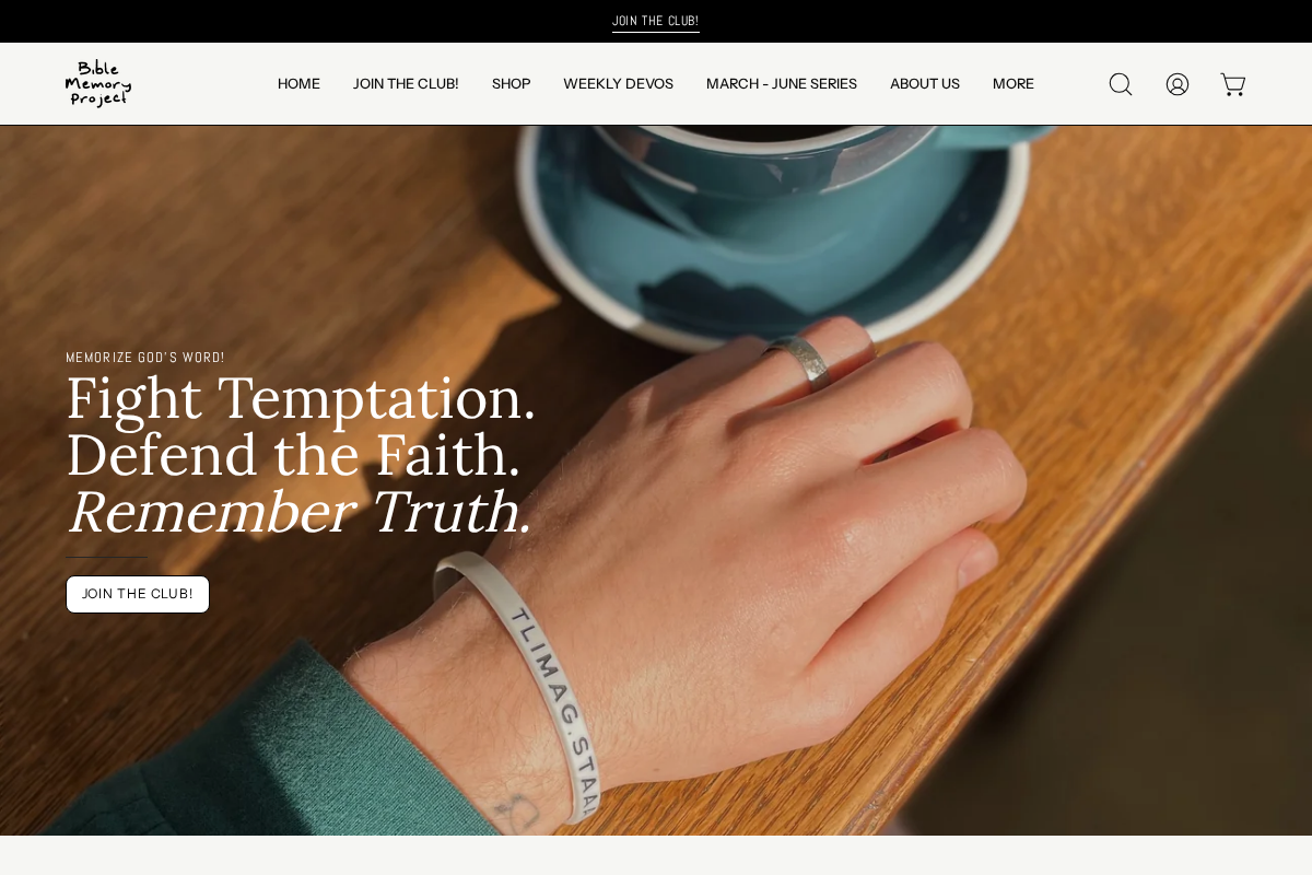 Bible Memory Project homepage screenshot