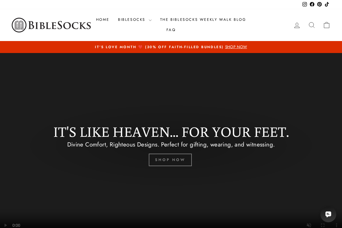 BibleSocks homepage screenshot