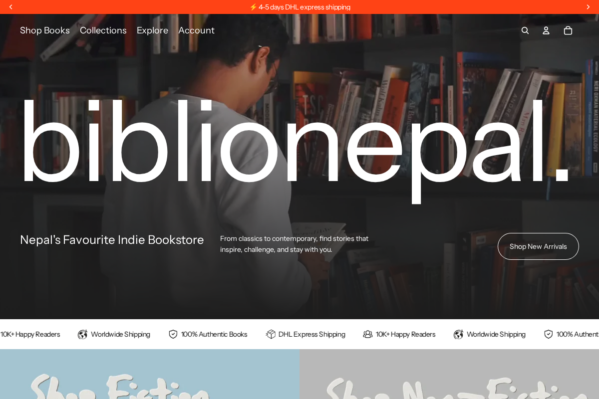 Biblionepal homepage screenshot