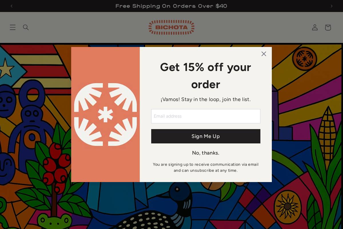 bichotacoffee.com homepage screenshot