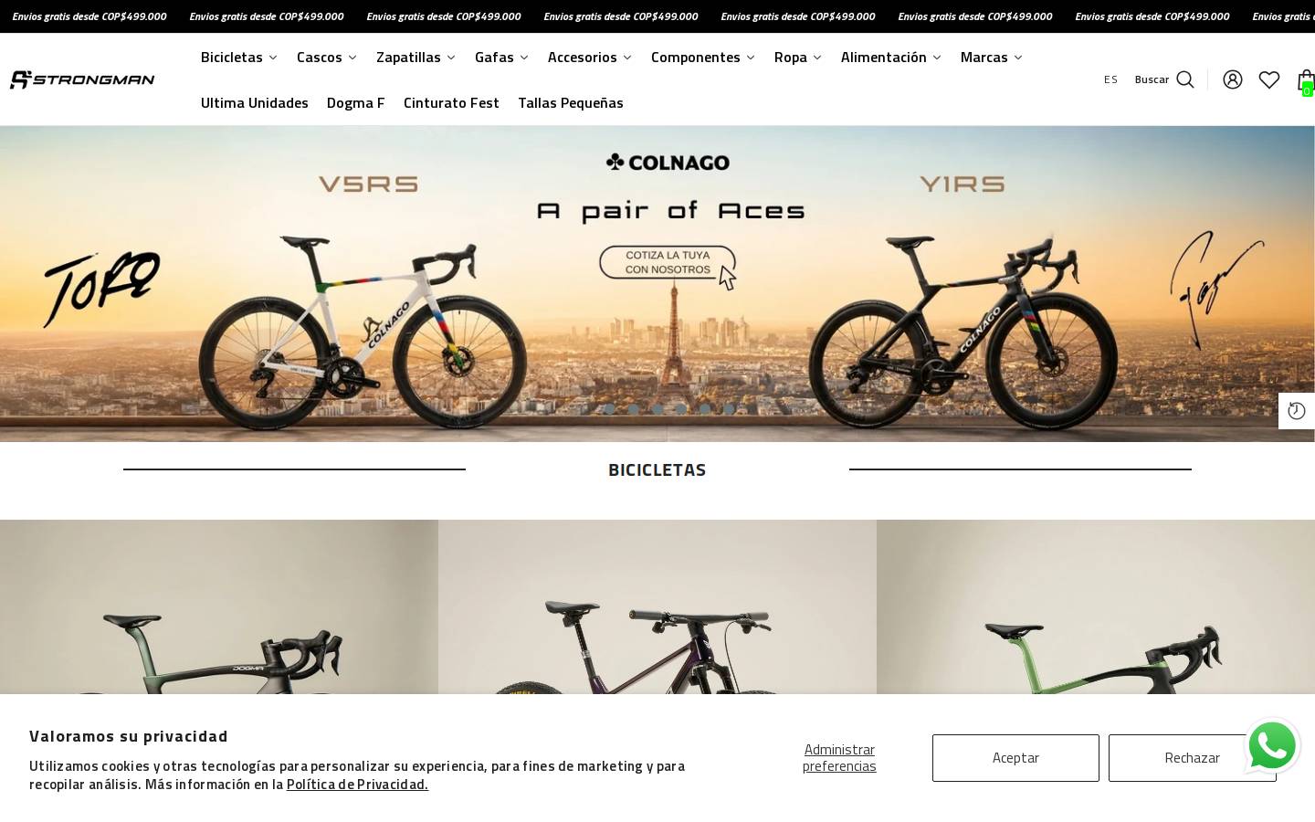 bicicletasstrongman.co homepage screenshot