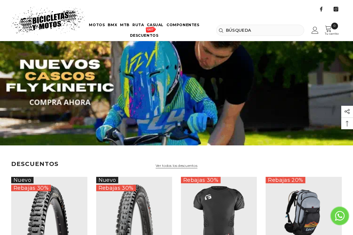 Bicicletas y motos homepage screenshot