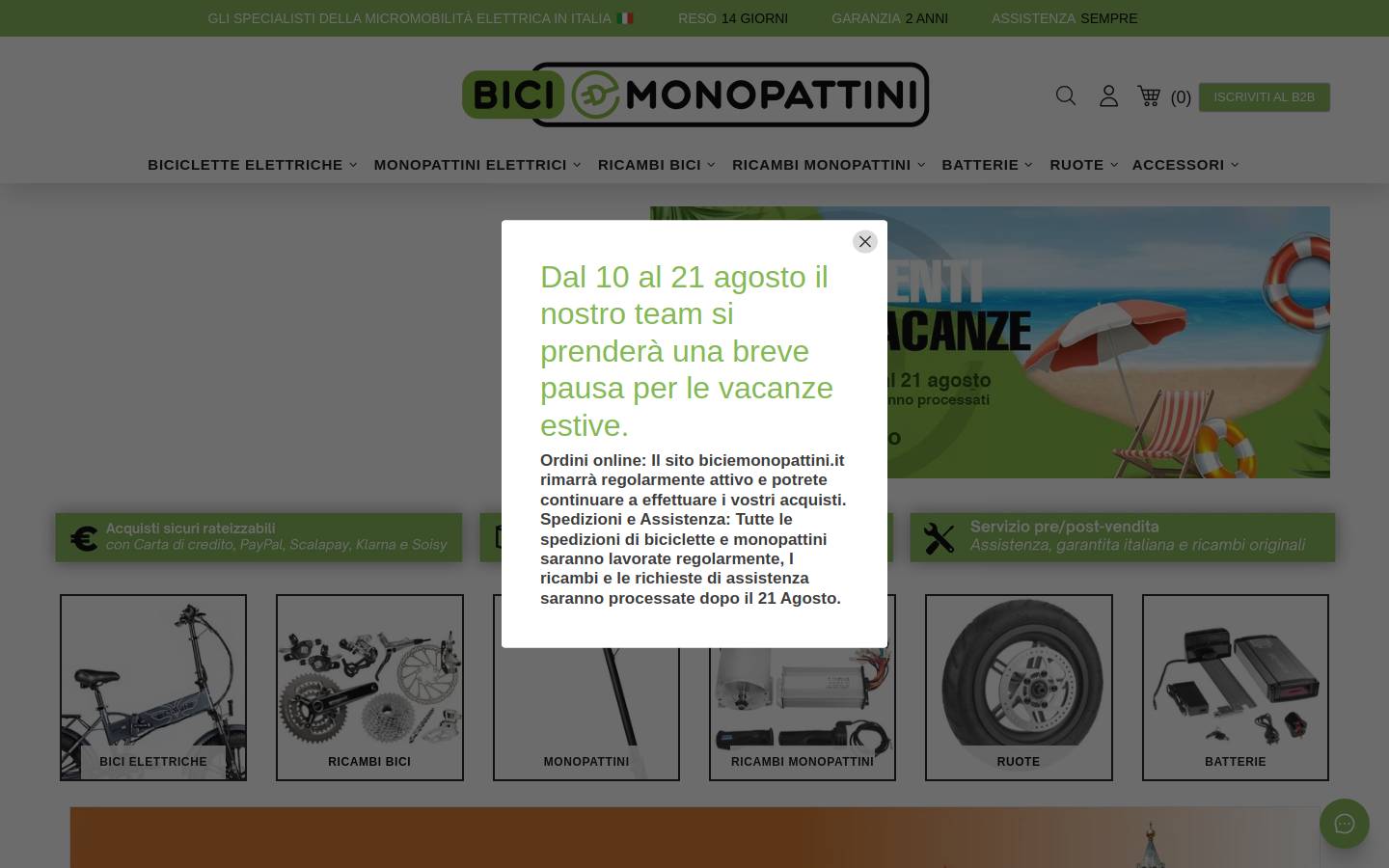 Biciemonopattini homepage screenshot