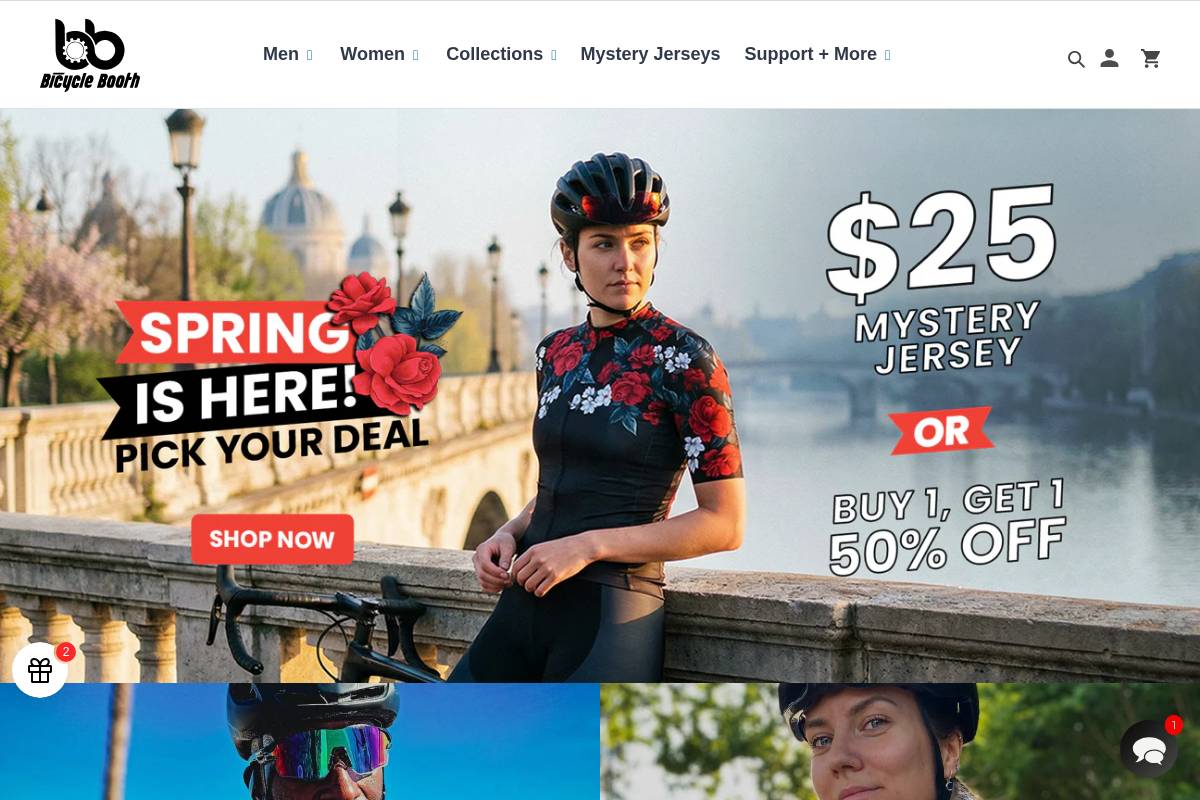 Bicycle Booth homepage screenshot