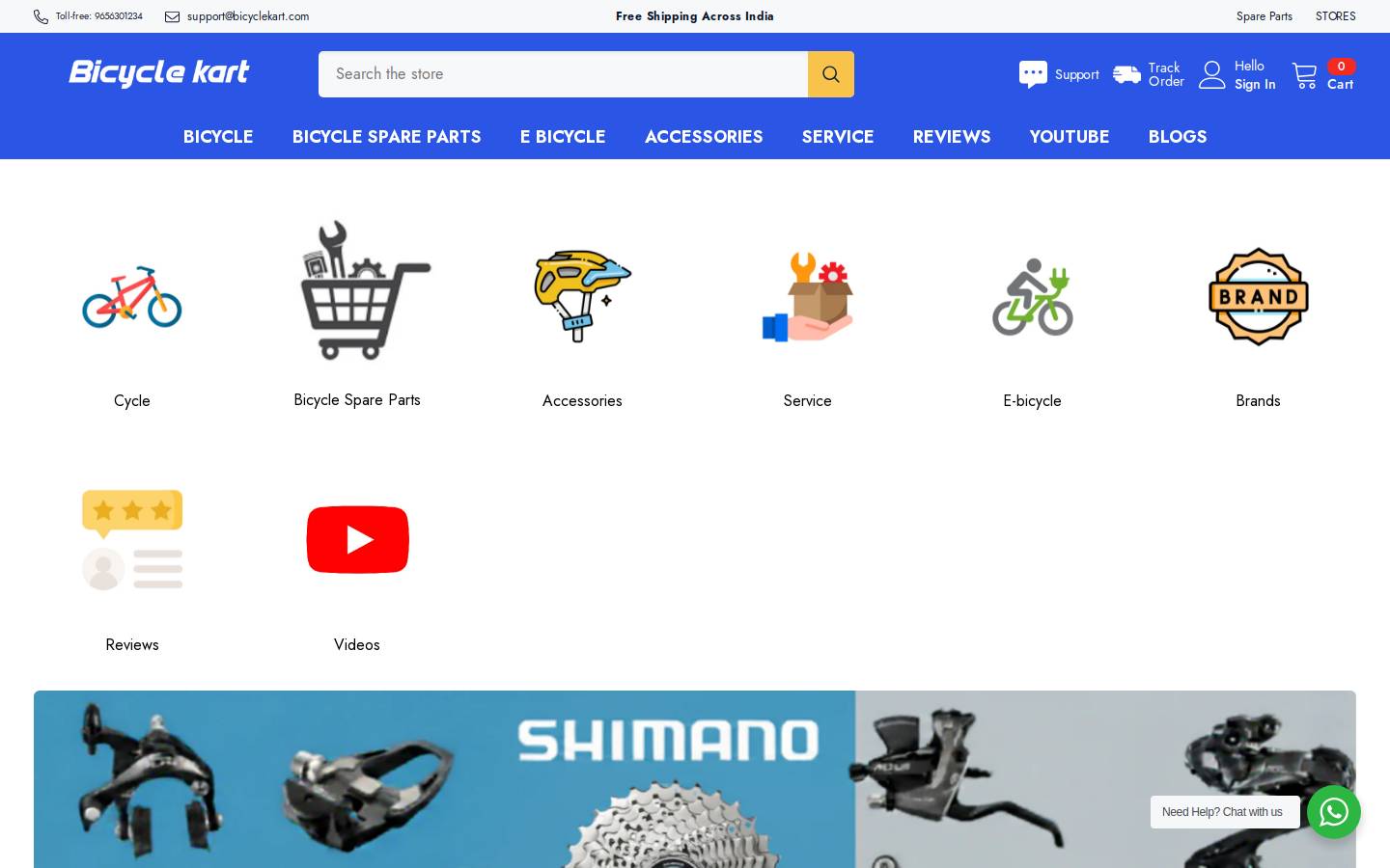bicyclekart.com homepage screenshot