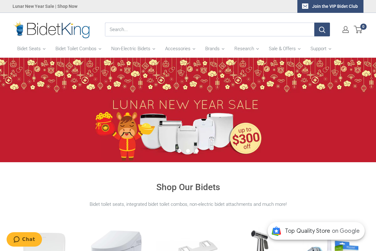 Bidet King homepage screenshot