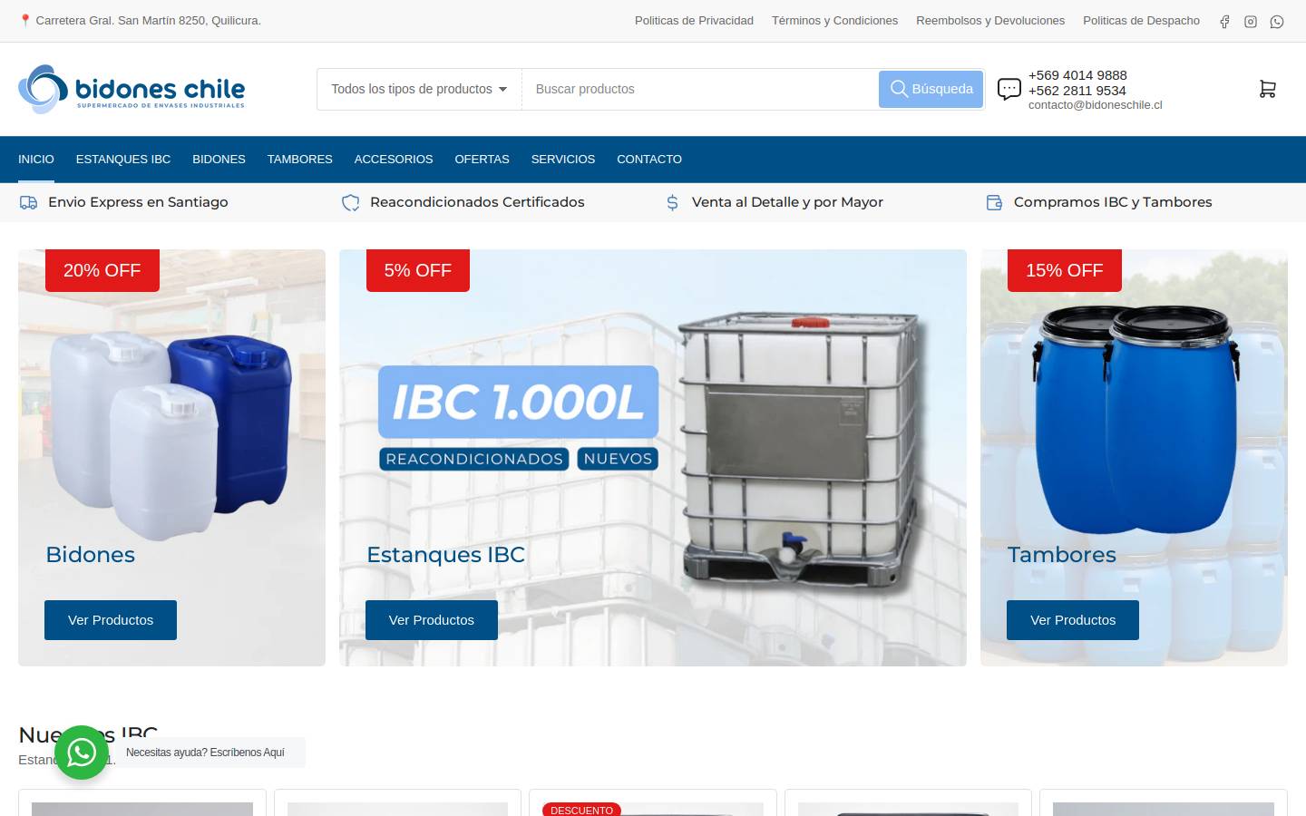 bidoneschile.cl homepage screenshot