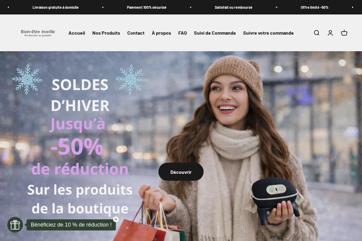 Bien-être éveillé homepage screenshot