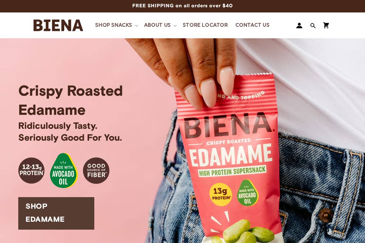Biena Foods homepage screenshot