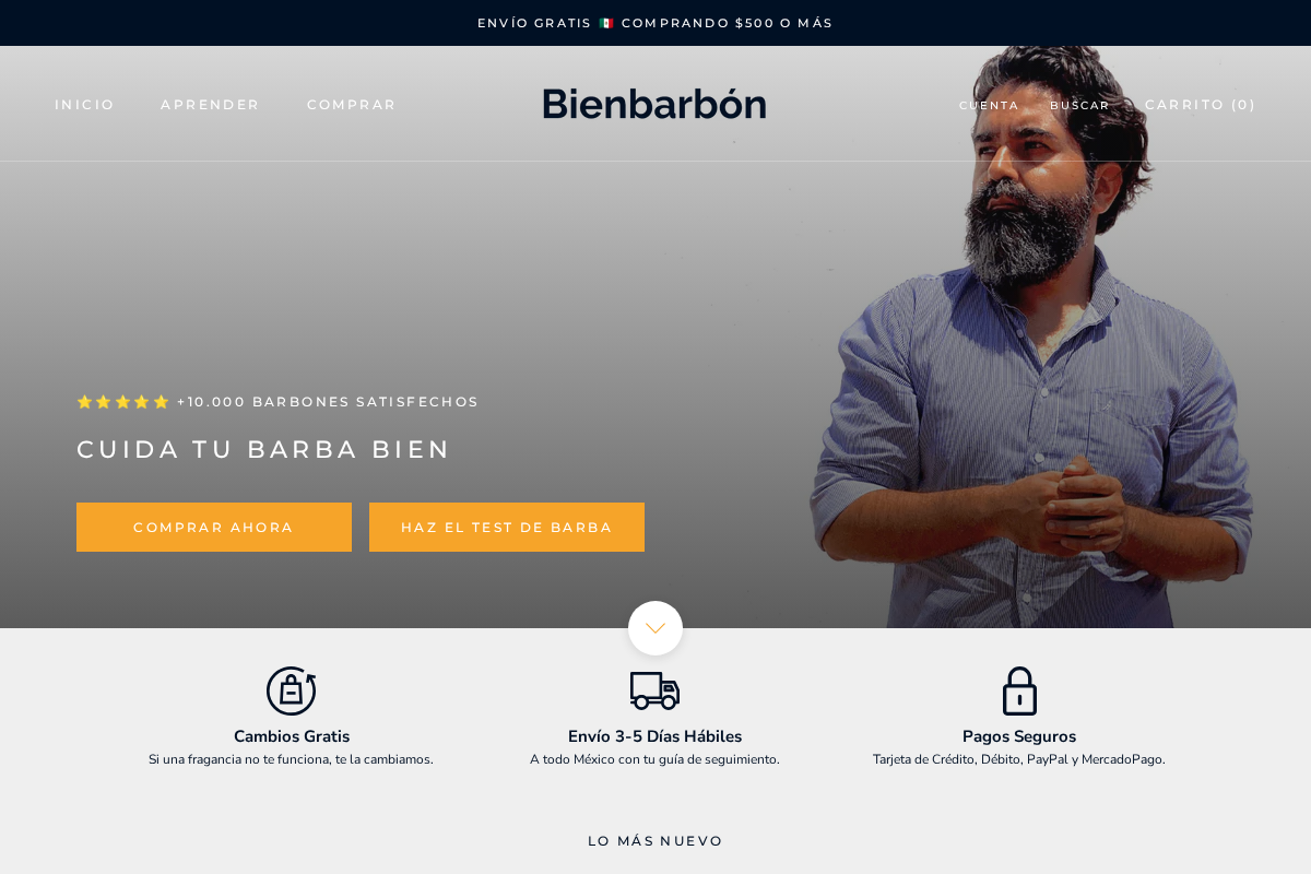 Bienbarbón homepage screenshot