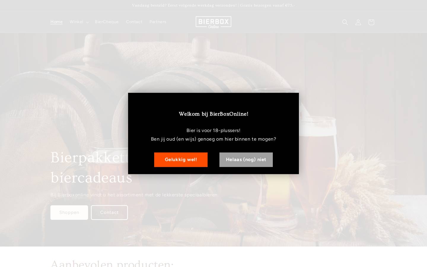 bierboxonline.nl homepage screenshot