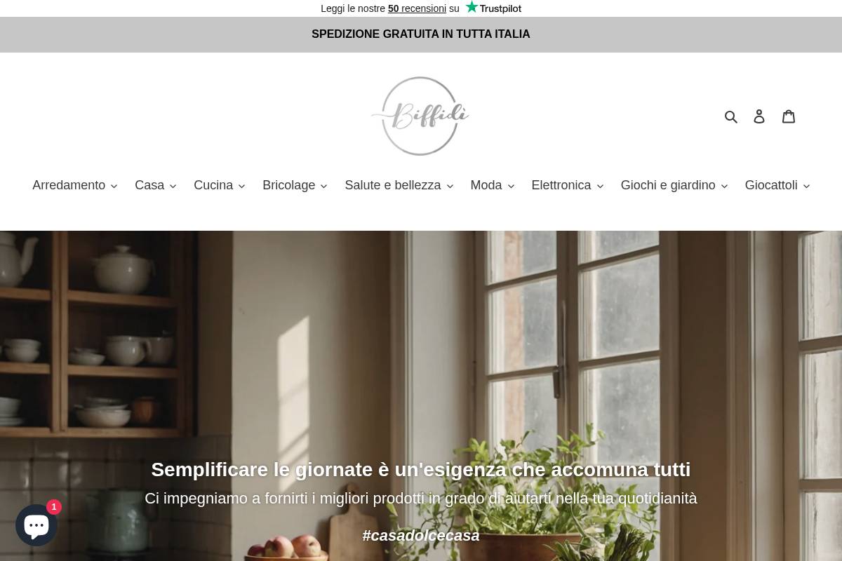 Biffidì homepage screenshot