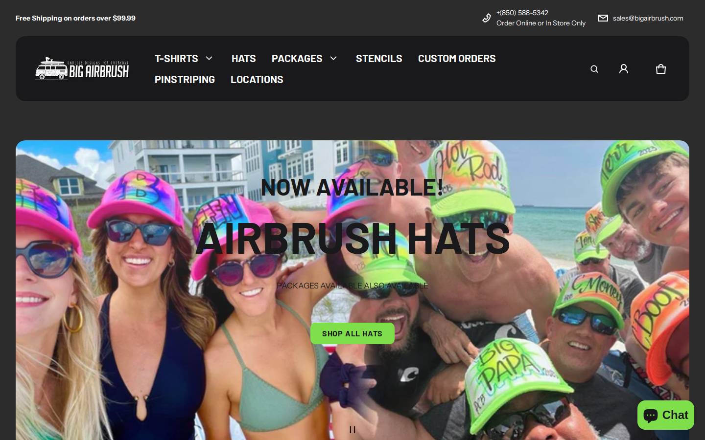 bigairbrush.com homepage screenshot