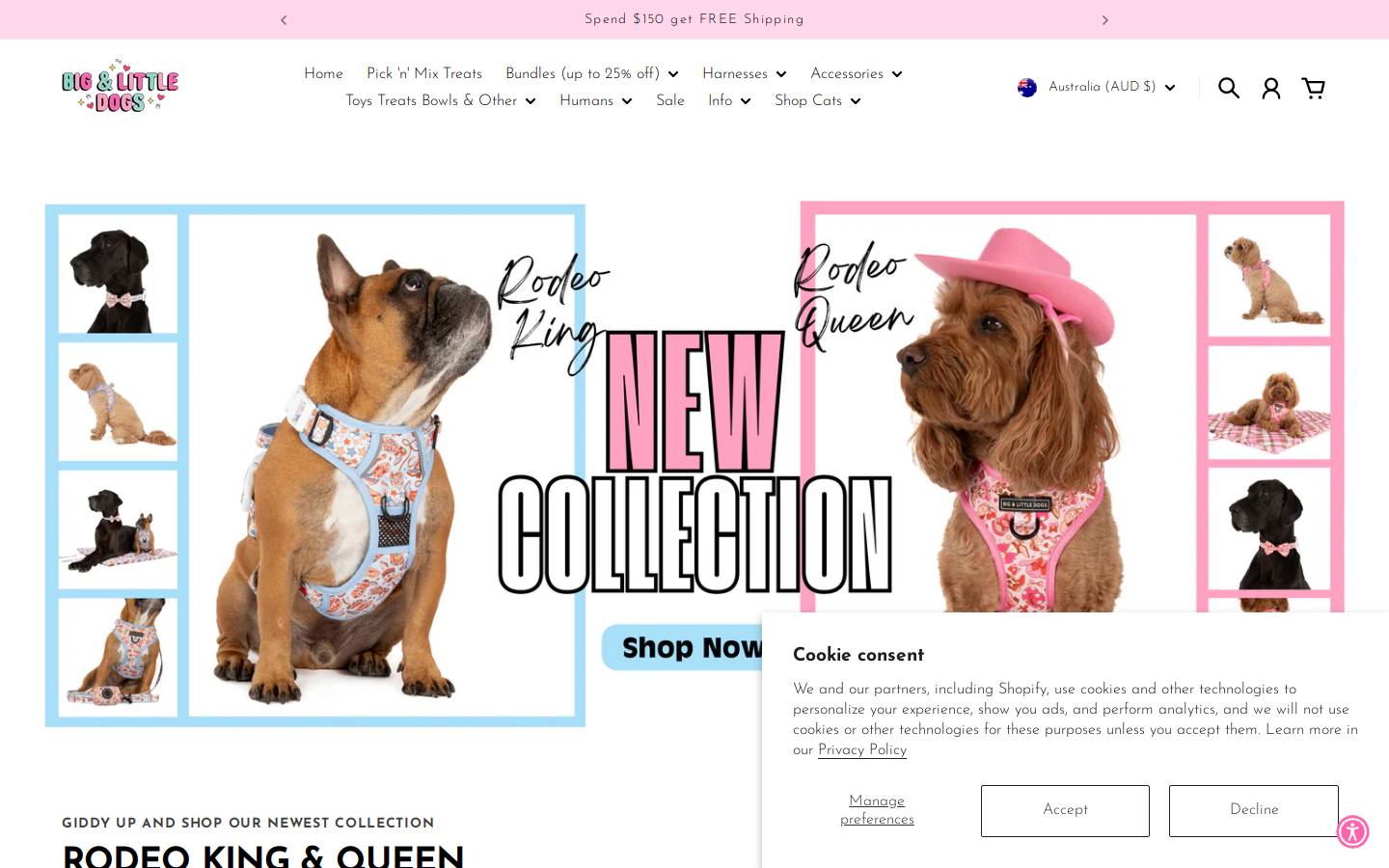 bigandlittledogs.com homepage screenshot