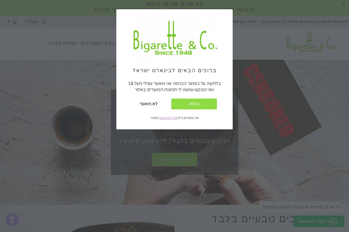 bigarette.co.il homepage screenshot