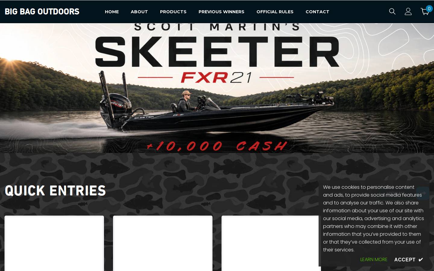 bigbagoutdoors.com homepage screenshot