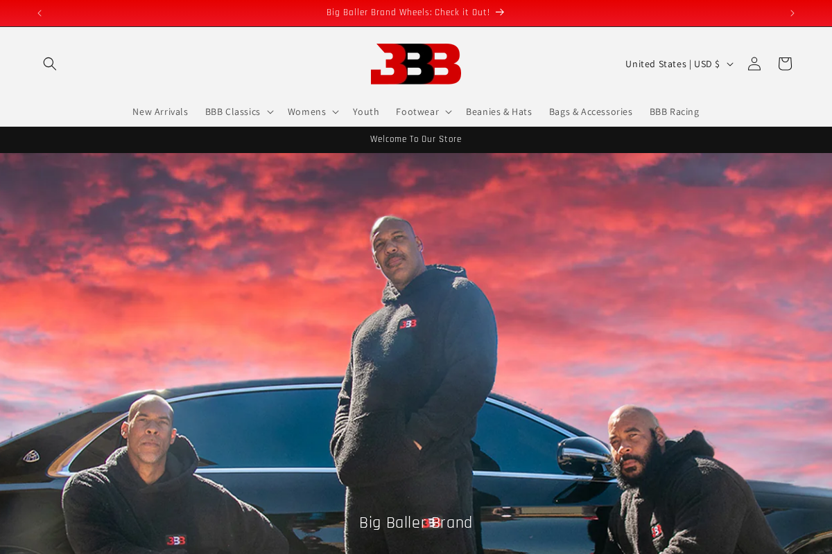 Big Baller Brand homepage screenshot