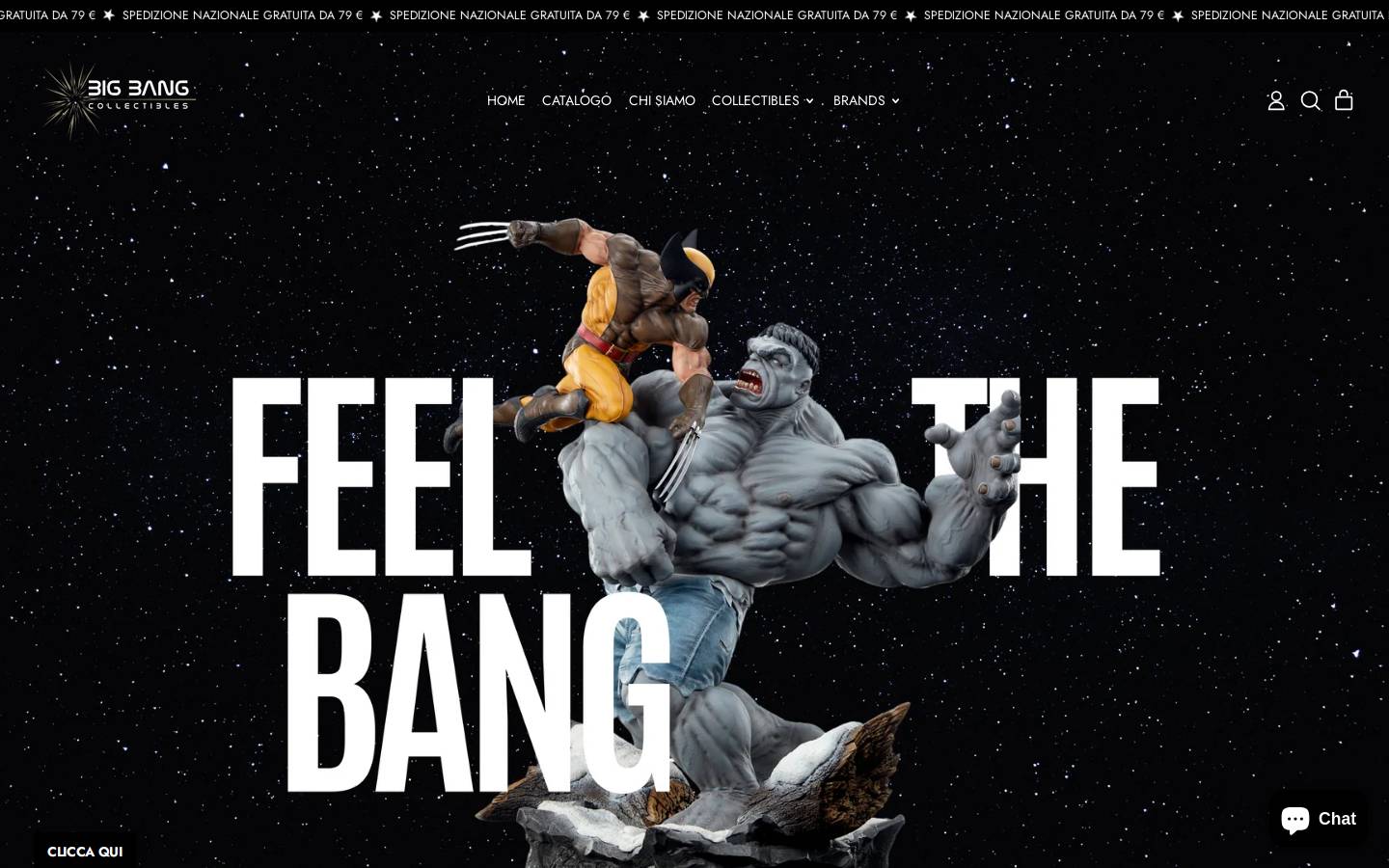 Big Bang Collectibles homepage screenshot