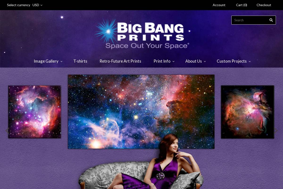 bigbangprints.com homepage screenshot