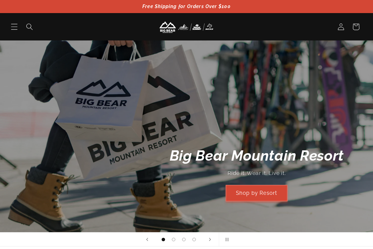 Big Bear Mountain Resort homepage screenshot