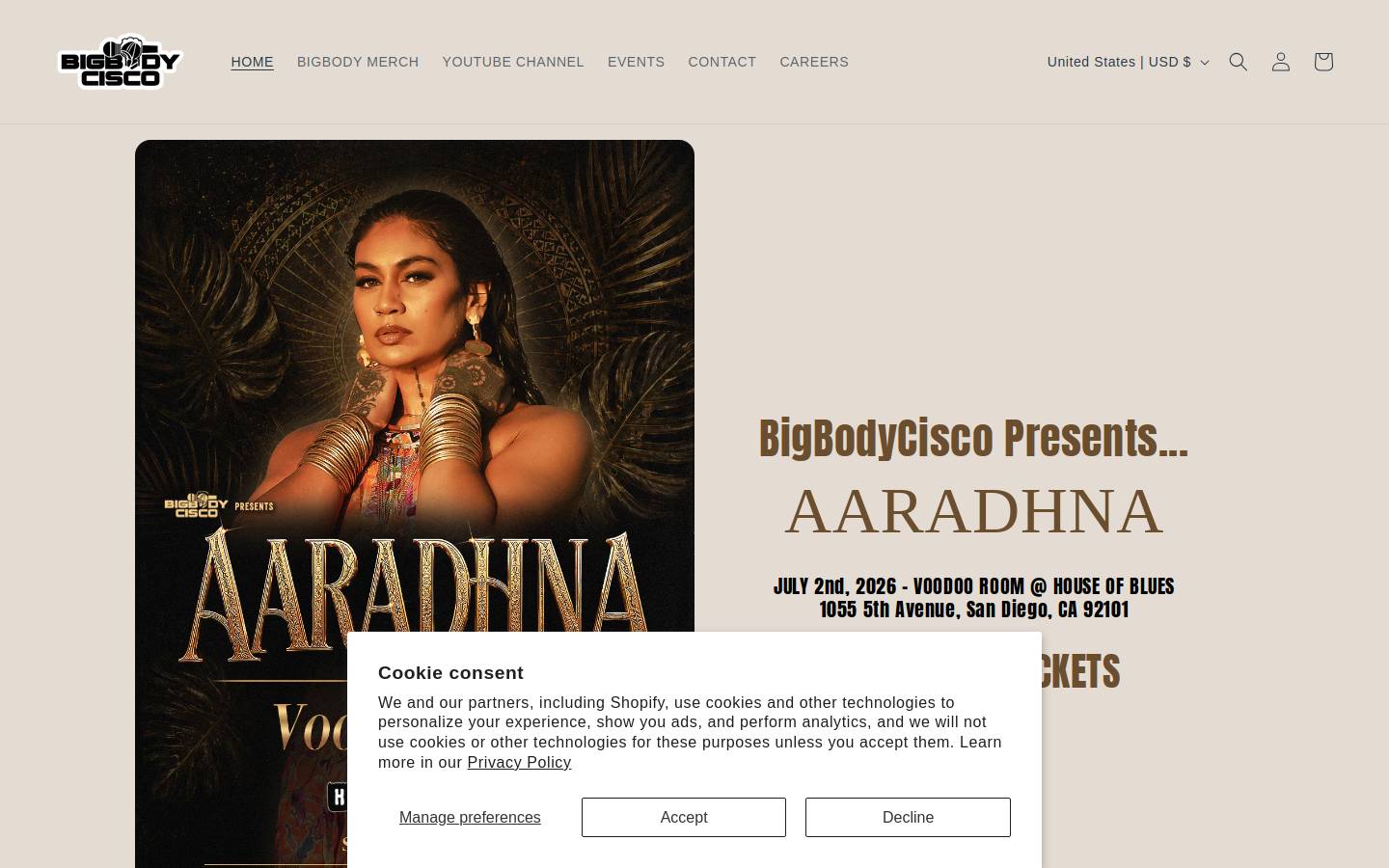 bigbodycisco.com homepage screenshot
