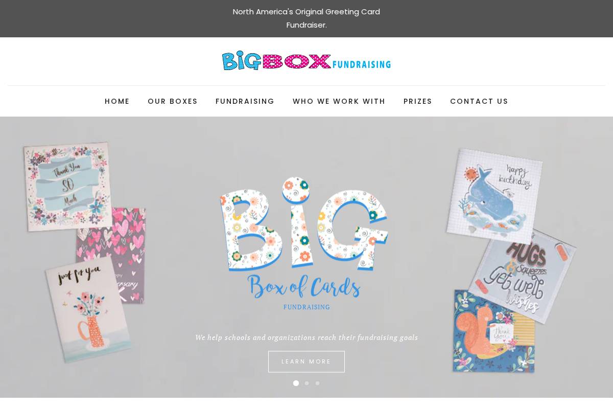 bigboxfundraising.com homepage screenshot