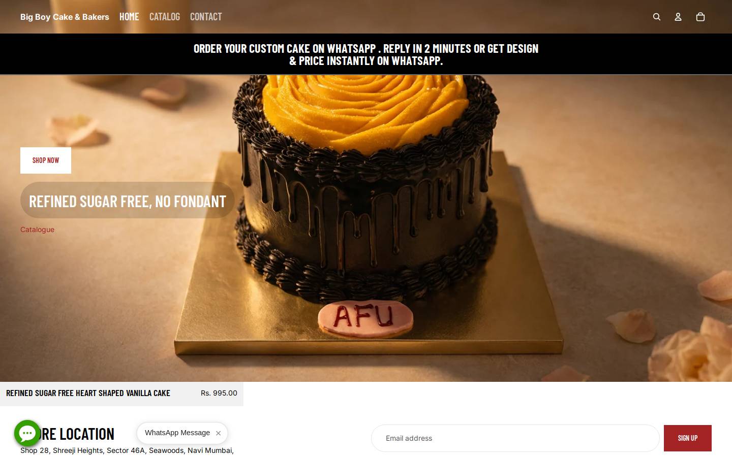 bigboycake.in homepage screenshot