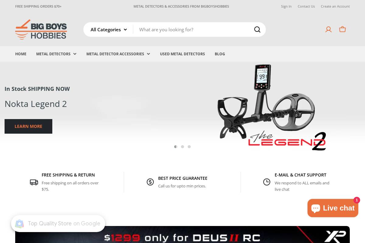 bigboyshobbies.net homepage screenshot