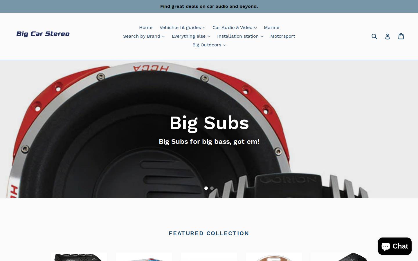 bigcarstereo.com homepage screenshot
