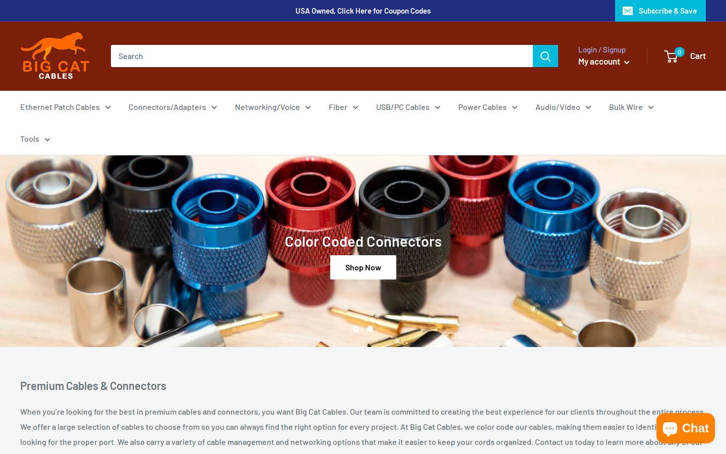 bigcatcables.com homepage screenshot
