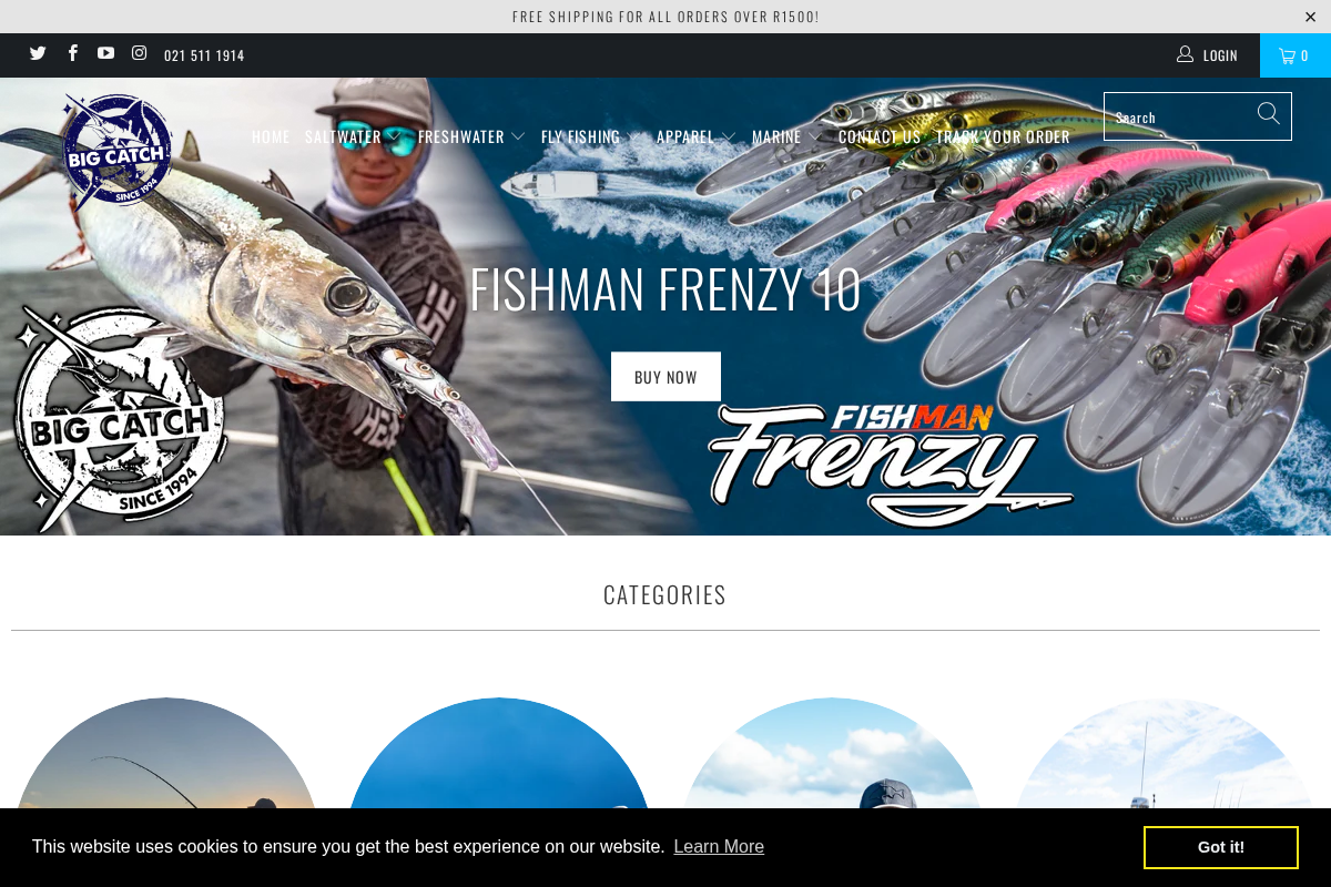 Big Catch Fishing Tackle homepage screenshot