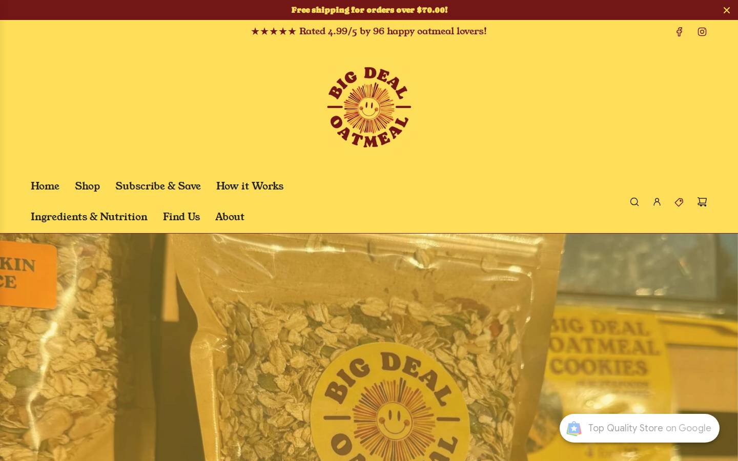 bigdealoatmeal.com homepage screenshot
