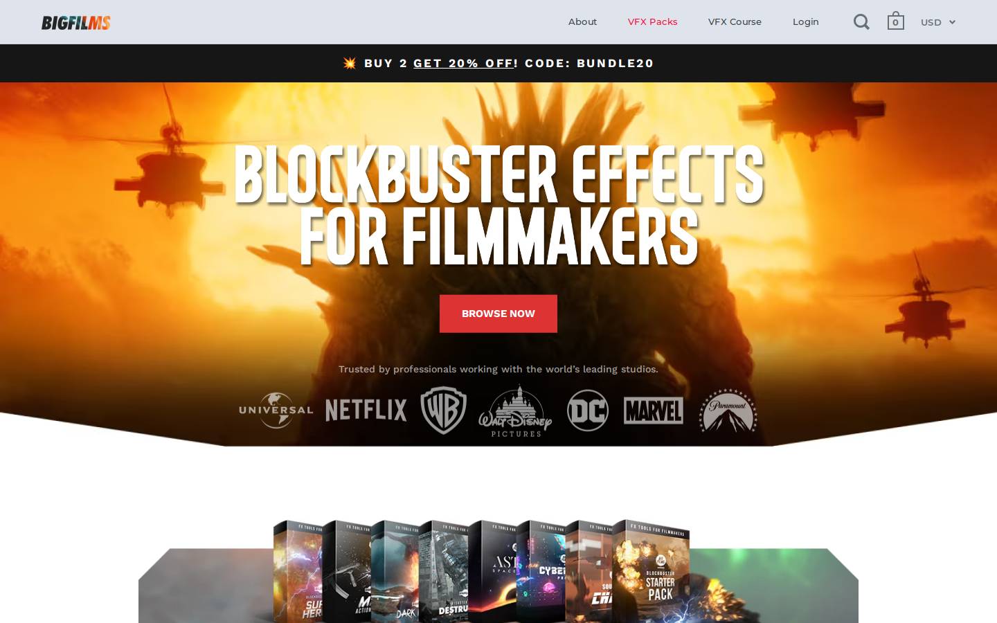 Bigfilms homepage screenshot