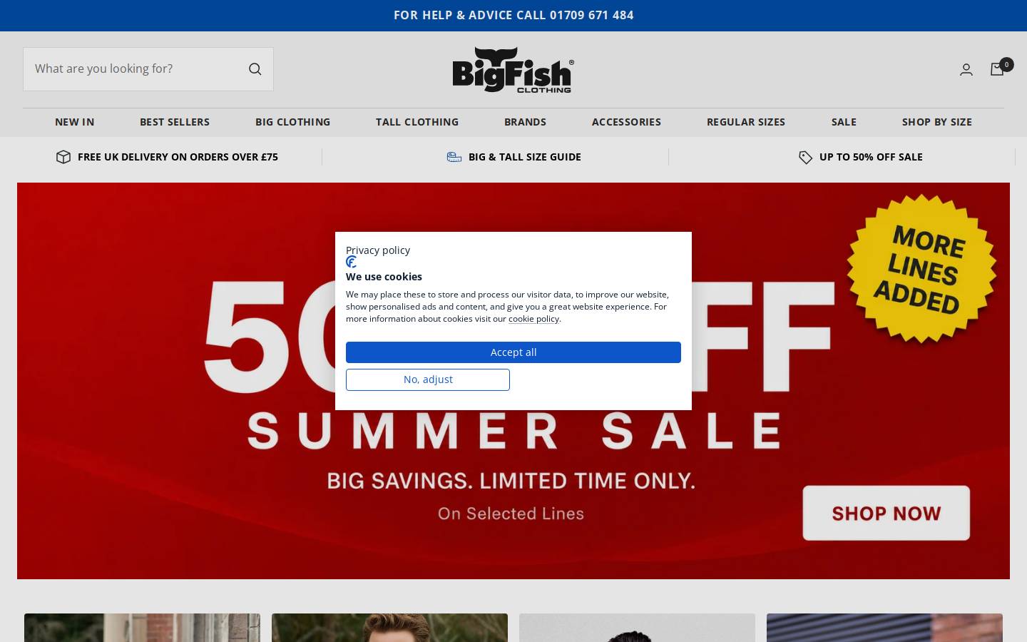 Big Fish Clothing homepage screenshot