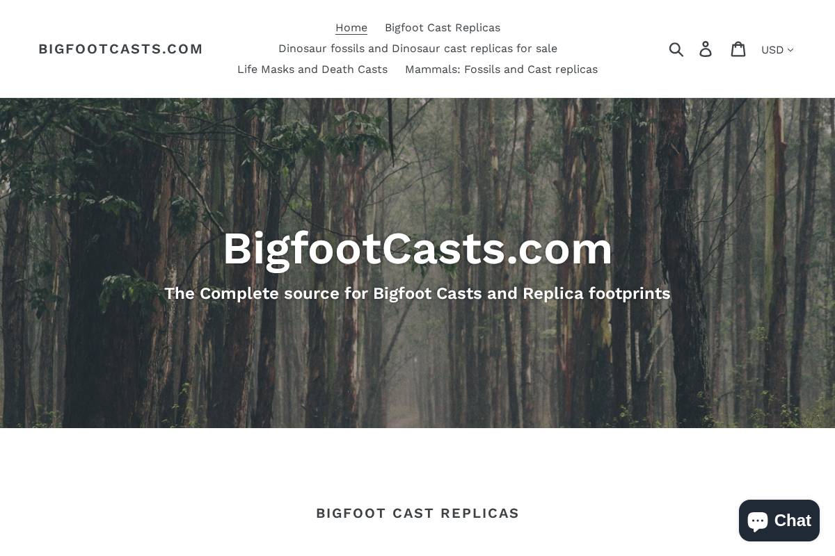 bigfootcasts.com homepage screenshot
