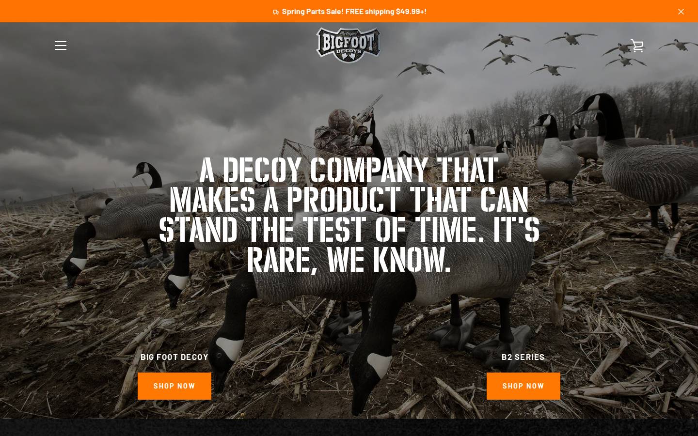 bigfootdecoys.com homepage screenshot