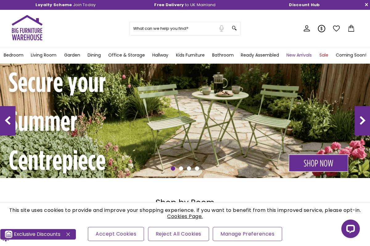 Big Furniture Warehouse homepage screenshot