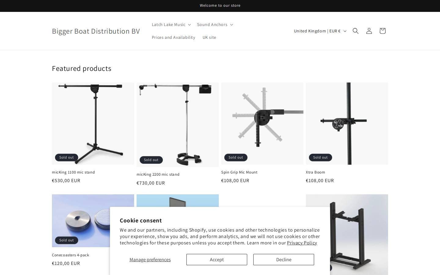 Biggerboatdistribution homepage screenshot