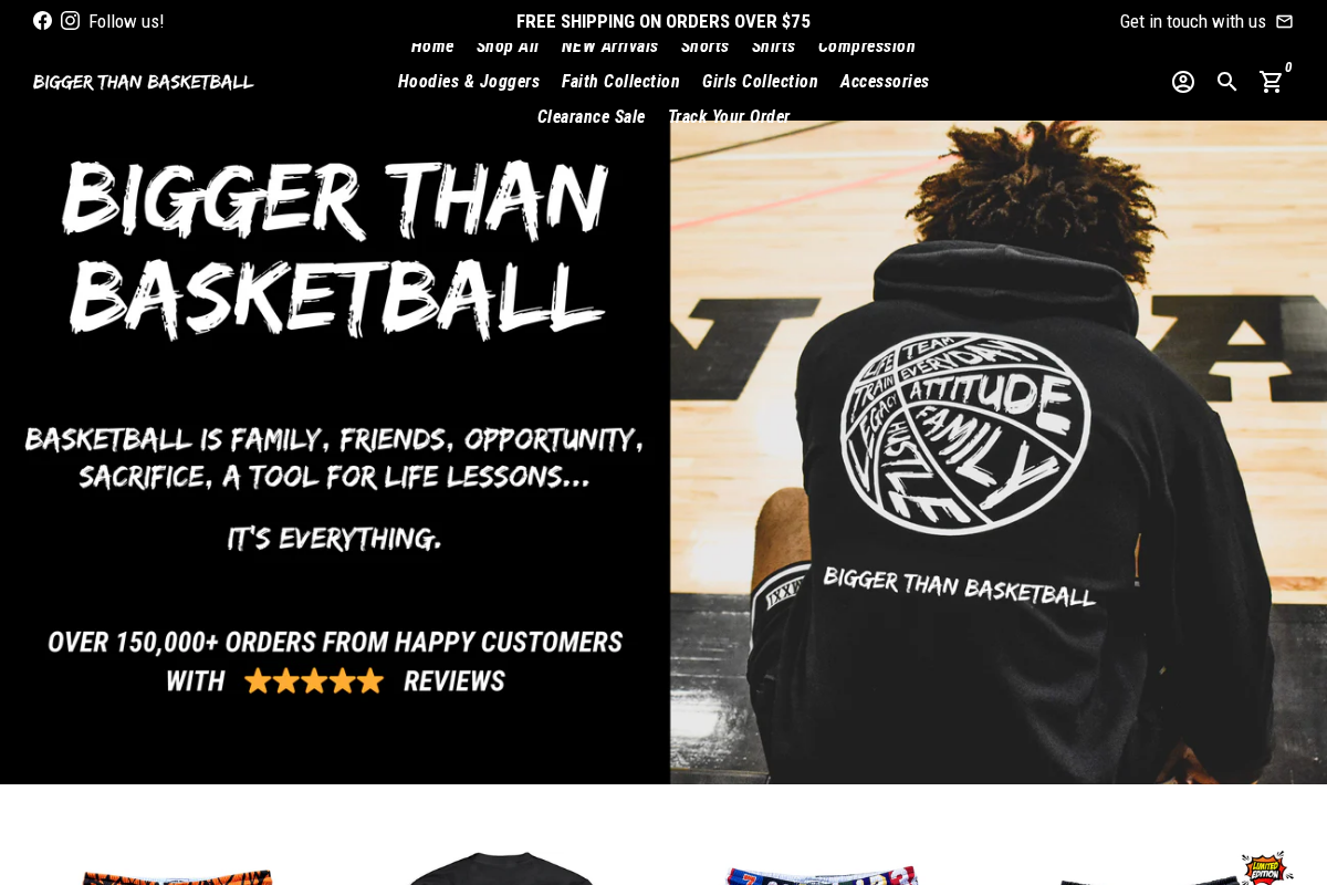Bigger Than Basketball homepage screenshot