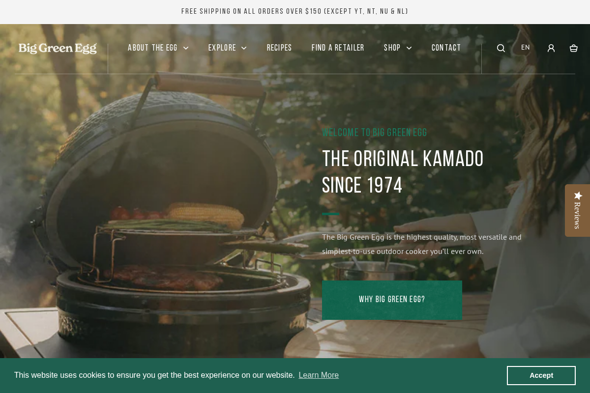 The Big Green Egg homepage screenshot