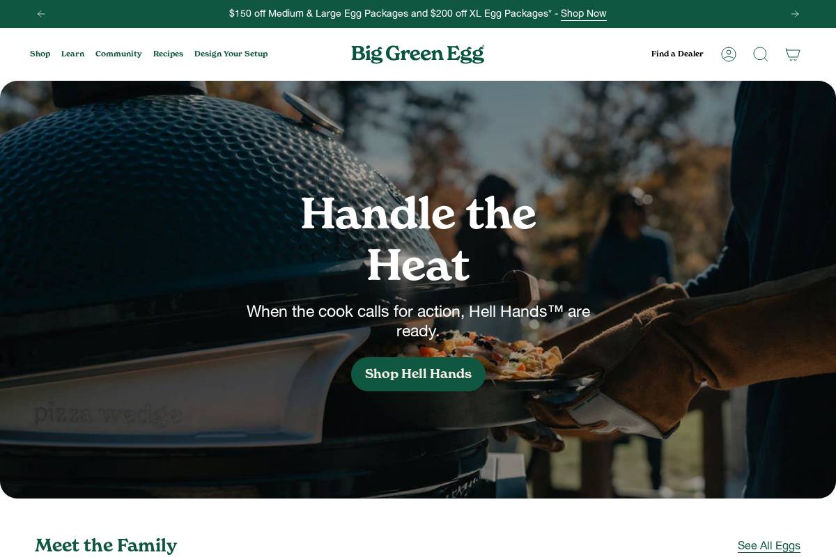 The Big Green Egg homepage screenshot