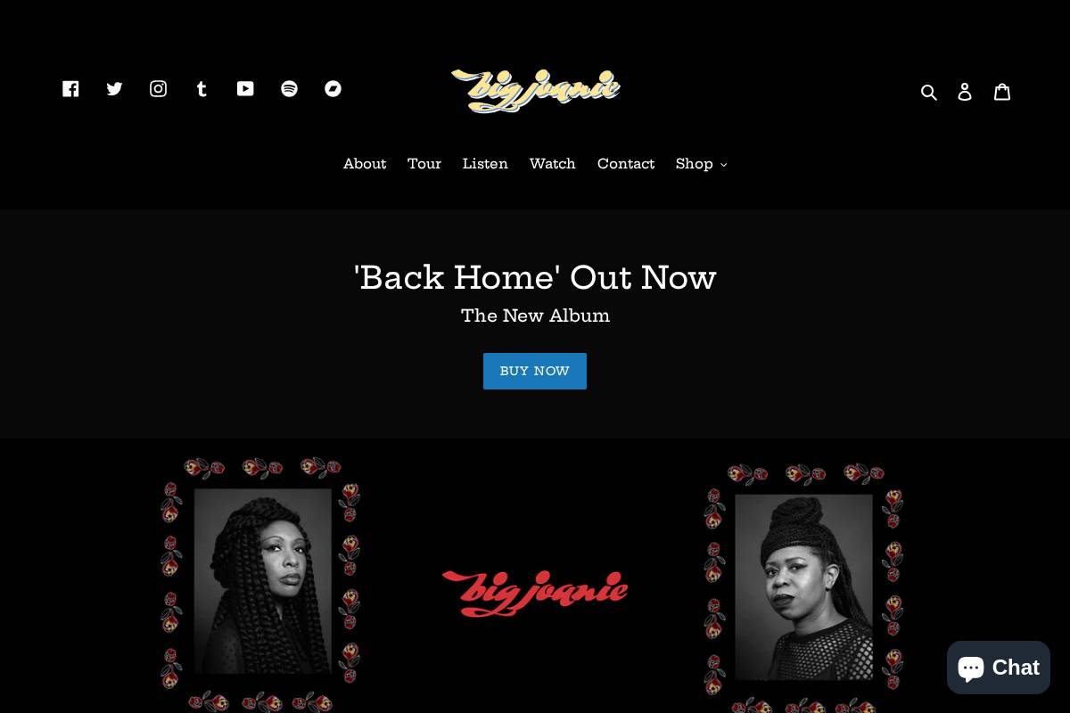 bigjoanie.com homepage screenshot