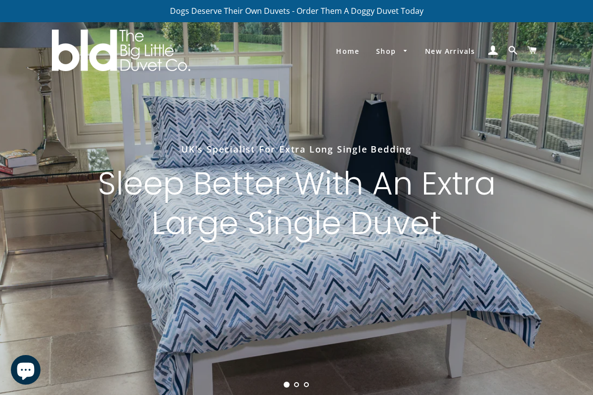 Biglittleduvet homepage screenshot