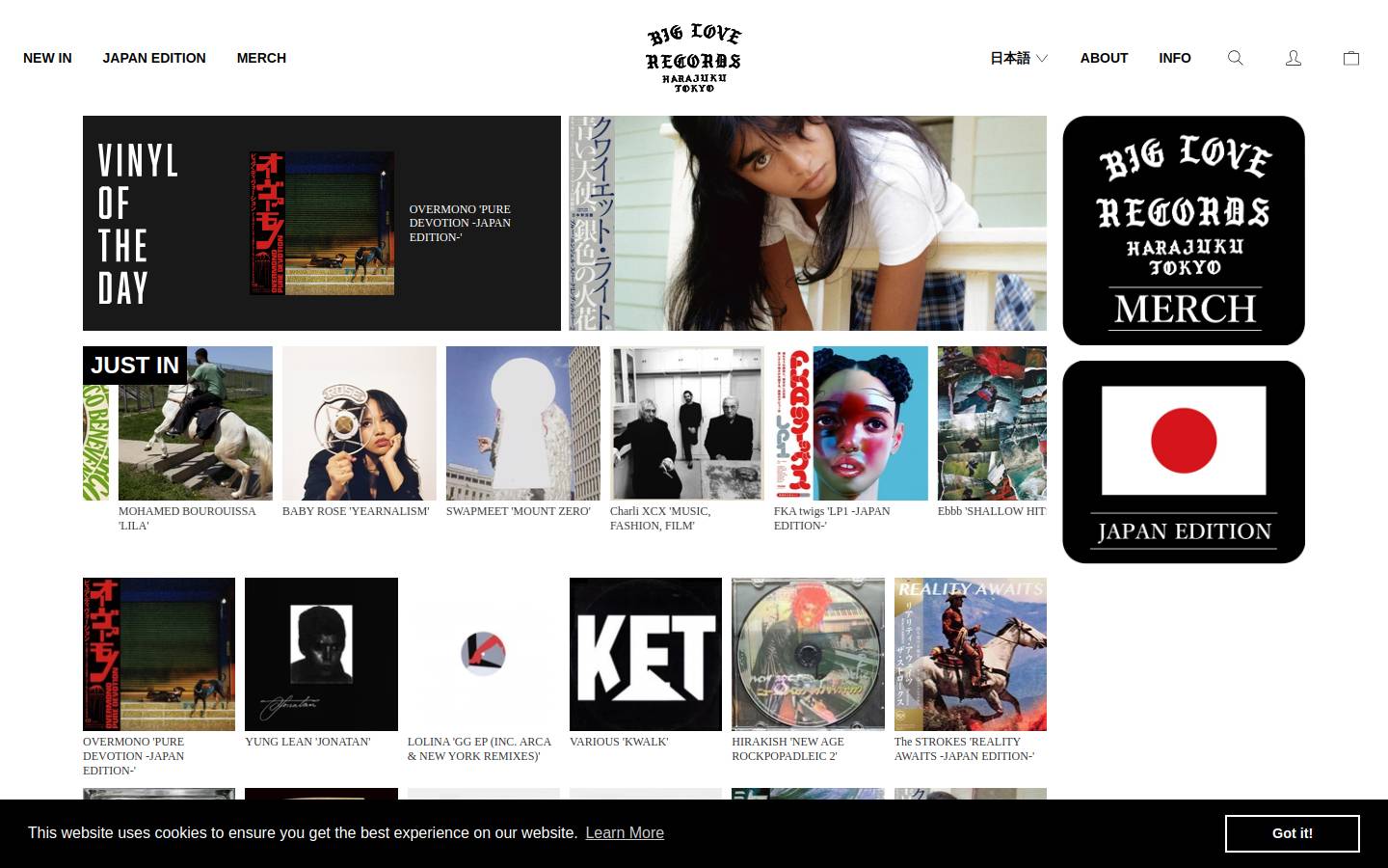 bigloverecords.jp homepage screenshot