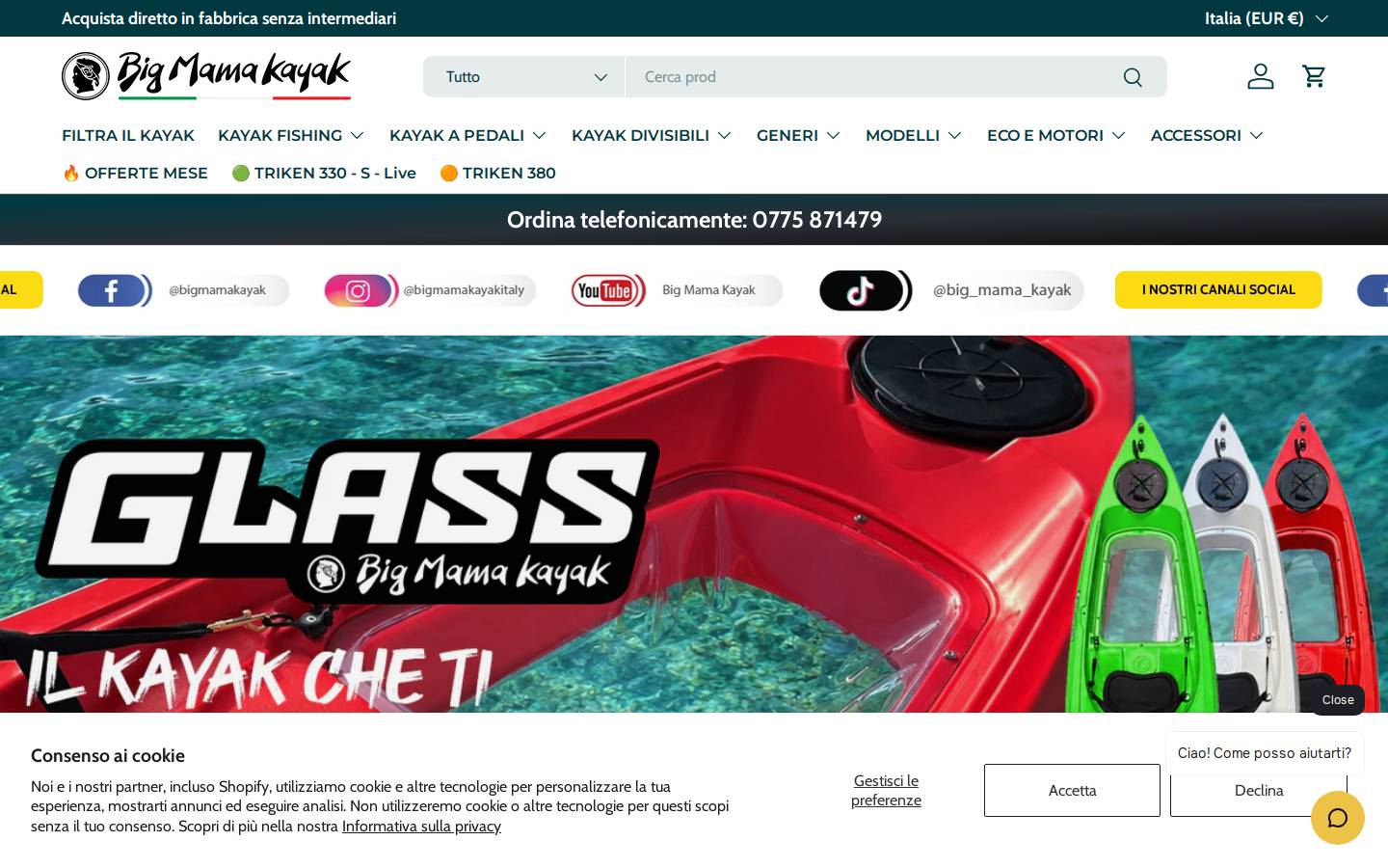 bigmamakayak.com homepage screenshot