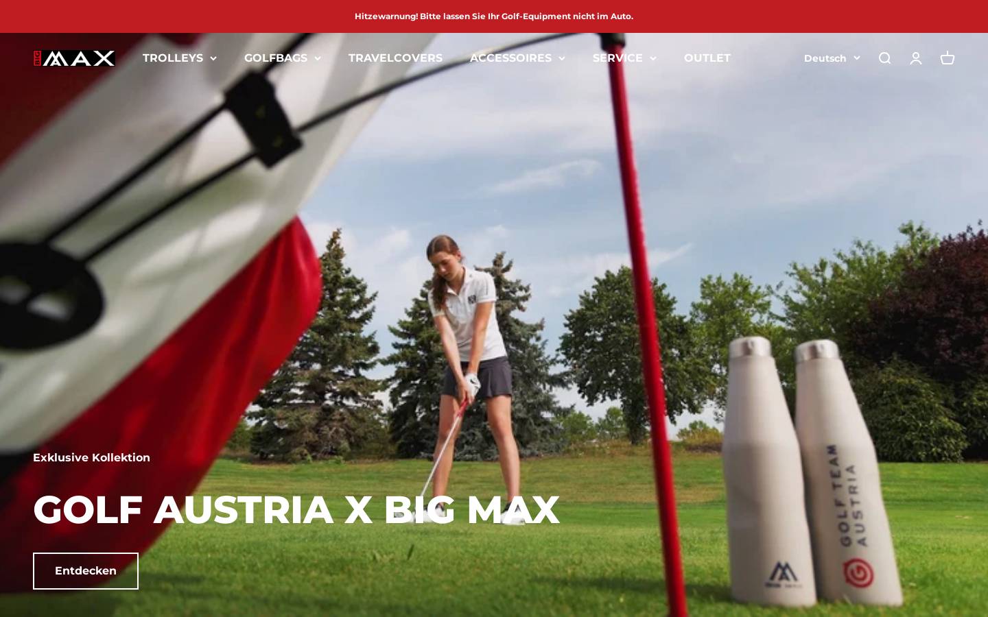 BIG MAX Golf homepage screenshot
